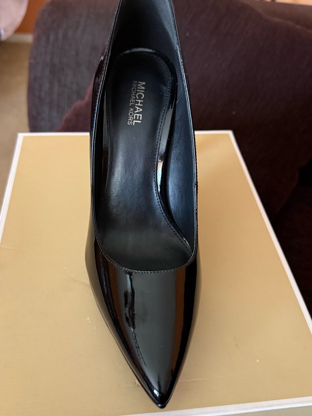 Michael Kors Black Patent Pointed Toe Pump
